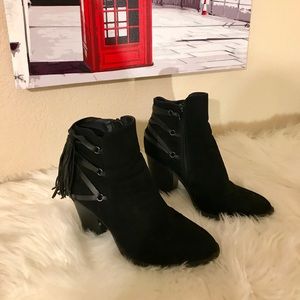 Black, suede, ankle boots